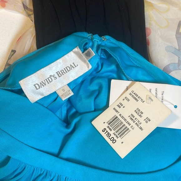 NWT David's Bridal Malibu Sleeveless Built In Bra Short Dress Size 8 NWT - Picture 3 of 7